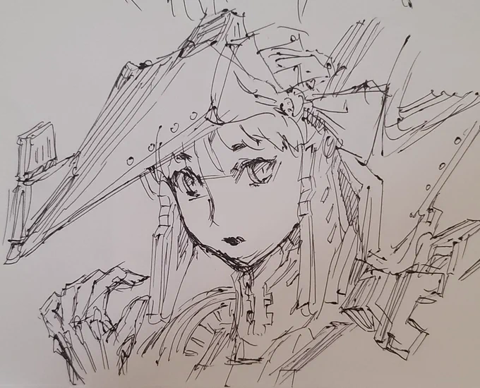 落書きするとどうしてもメカ要素を入れたくなってしまう 