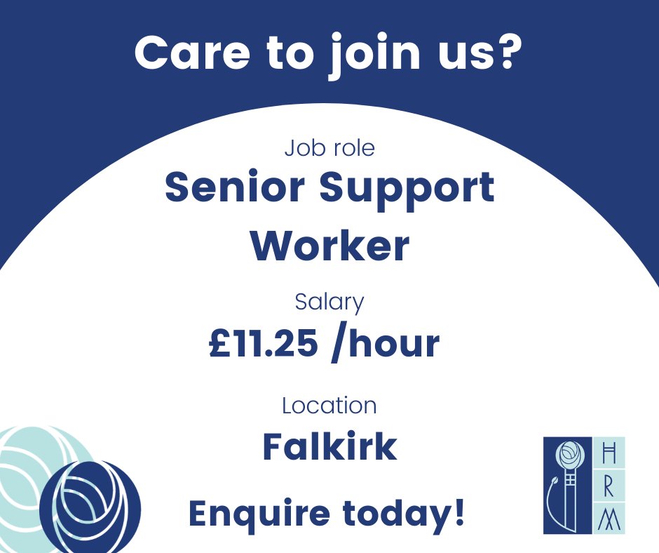 hrmhomecare's tweet image. Are you caring, passionate and professional? Join our #Falkirk team as a #SeniorSupportWorker. SVQ 3 in Health and Social Care is preferred and a driving licence and your own car is essential

Interested?
☎️Call  01236 429859 (option 3)
💻Link in bio

#HRMCareHeroes #WeCare