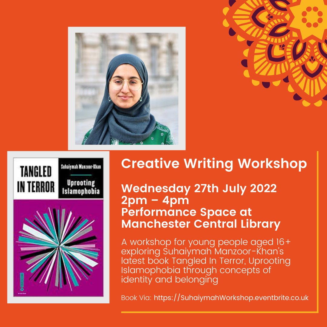 AIUCentre's tweet photo. Young people 16+ - join us for a free workshop with @thebrownhijabi on 27 June centred around her new book Tangled In Terror, Uprooting Islamophobia (Pluto Press, 2022), exploring concepts of identity and belonging.
https://t.co/iOgz6Quh7d
#SAHM2022 #tangledinterror https://t.co/8YTCI7EGuj