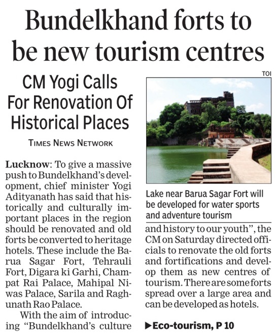 CMOfficeUP's tweet photo. Bundelkhand forts to be new tourism centres

#UPCM @myogiadityanath Calls For Renovation Of Historical Places https://t.co/CDtlT8NkMc