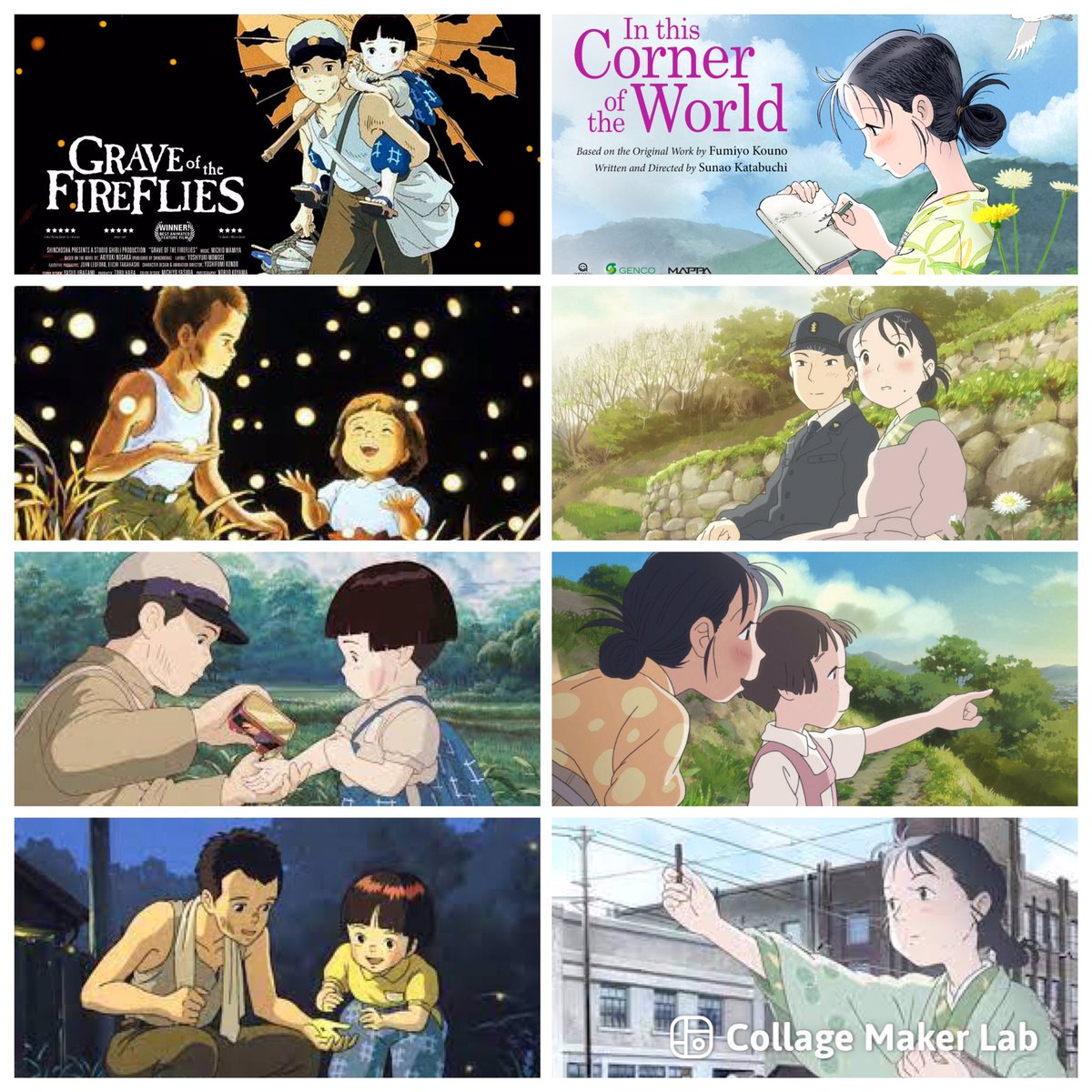 Grave of the Fireflies & In this Corner of the World both took place during WWII 
#GraveoftheFireflies #InthisCorneroftheWorld