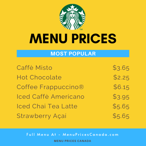 Starbucks Canada Menu With Prices: Discover Your Favorites