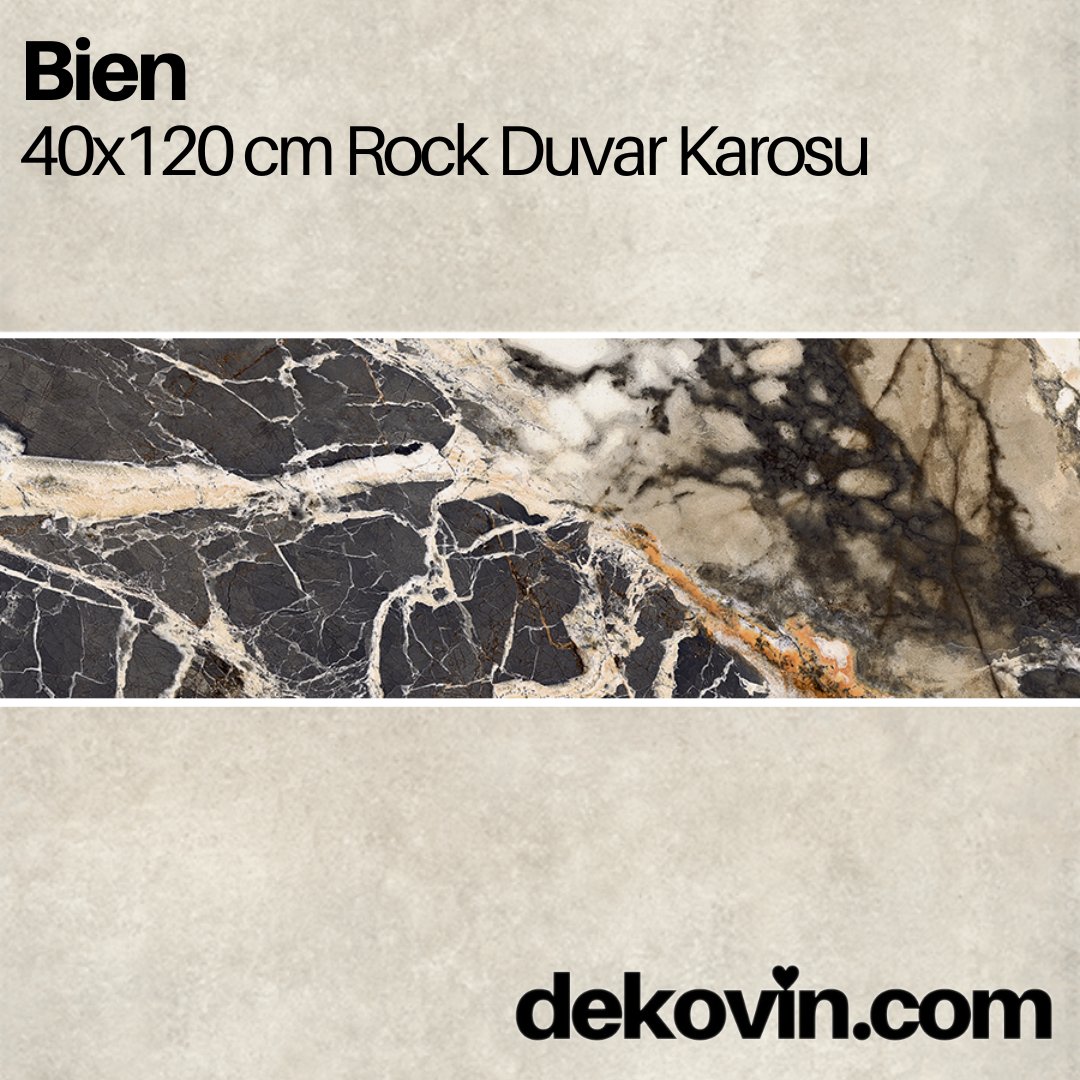 Yeni serilerden Bien Rock Duvar Seramiği Koleksiyonu, 40x120 cm boyutu ve mermer dokusu ile ofis, otel, konut tasarımlarınızda kullanabilirsiniz. 
#dekovin #dekovincom #bienseramik #bienseramikkaro #duvarkarosu #duvarseramiği #yerkarosu #yerseramiği #banyodekorasyonu #banyo