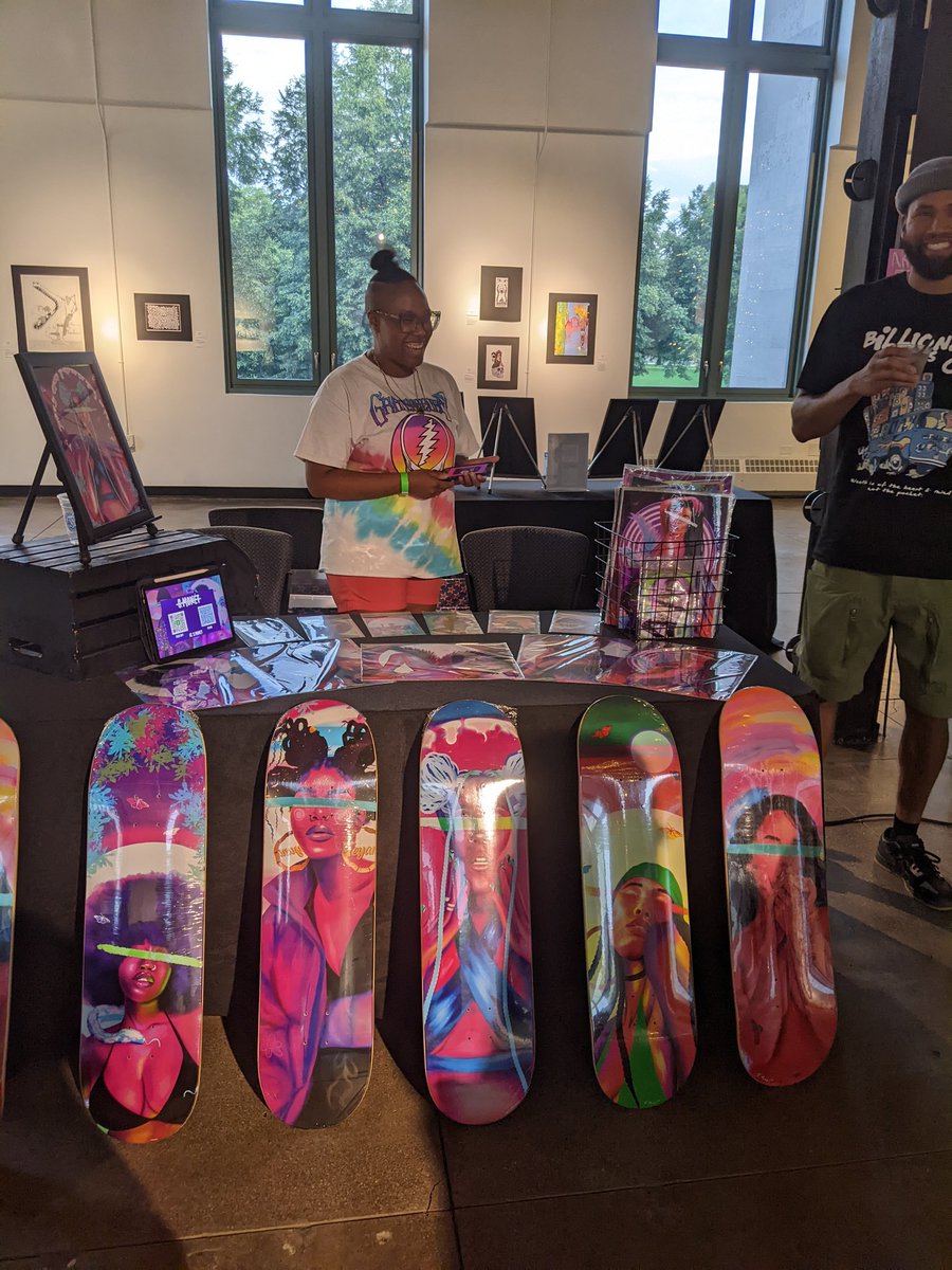 YolantisETH's tweet image. Check out @smonetart booth at Cultural Runway Denver. Several of their pieces are NFTs as well as hardcopy. #culturalrunway