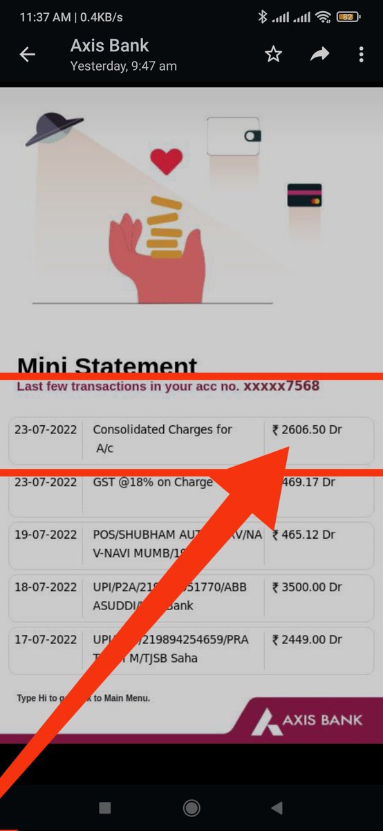 govindrai4317's tweet photo. @Avi12124 @RBI @AxisBank Axis Bank he chor hai  @AxisBank @AxisBankSupport @RBI  consolidated charges dekha mujhe loot liya Monday ko mai khud account band karnar Jane wala hu chor lo aise he chori karte rahe hai or hame samjha me nhi aata https://t.co/gU8Zh6ofWq