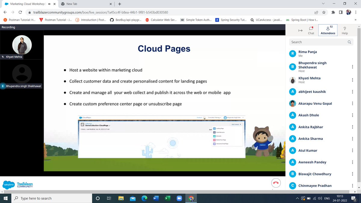 SilentN66135541's tweet photo. Thanks a lot @khyatu07 for arranging such an wonderful session on Marketing cloud & Bhupendra sir for a great informative session with detailed demos🙂
#salesforce #TrailblazerCommunity #witkolkata #witMC #MarketingChampions @witkolkata @khyatu07 @AnuragPareek4 @marketingcloud https://t.co/ZNS5Yp20S8