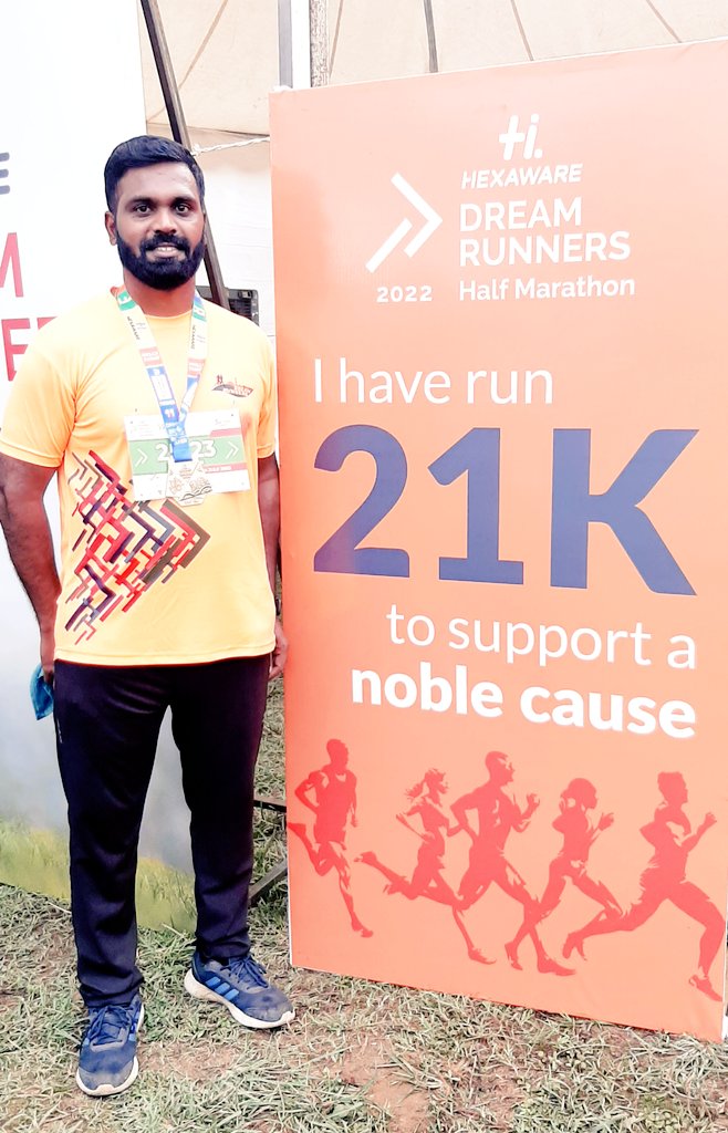 christo_NT's tweet photo. Marathon on the roads of  Chennai after 2 long years of virtual runs. Thanks to @HexawareGlobal  &amp;  
@DRHM_Chennai for making it happen. 

Recorded my personal best 2h 24 mins for 21.1 kms
#HexawareDRHM2022
#MarathonVibes #HexaLife #RunForACause https://t.co/uaHkN65c6E