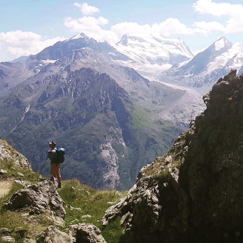 Guiding the walkers haute route in Switzerland. Great conditions and superb clients #alps #swissalps #Switzerland