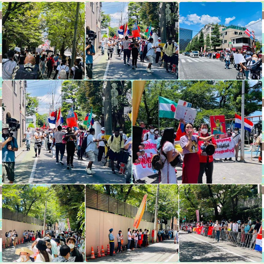 TTFR__Myanmar's tweet photo. Photos of a vigorous protest rally urging the Japanese government's non-cooperation with the military and against the Dictatorship by Myanmar expatriates in Japan.   #2022July24Coup #July24Nihon #JapaneseGovernmentAcceptNUG #WhatsHappeningInMyanmar https://t.co/iGdNdD0owf