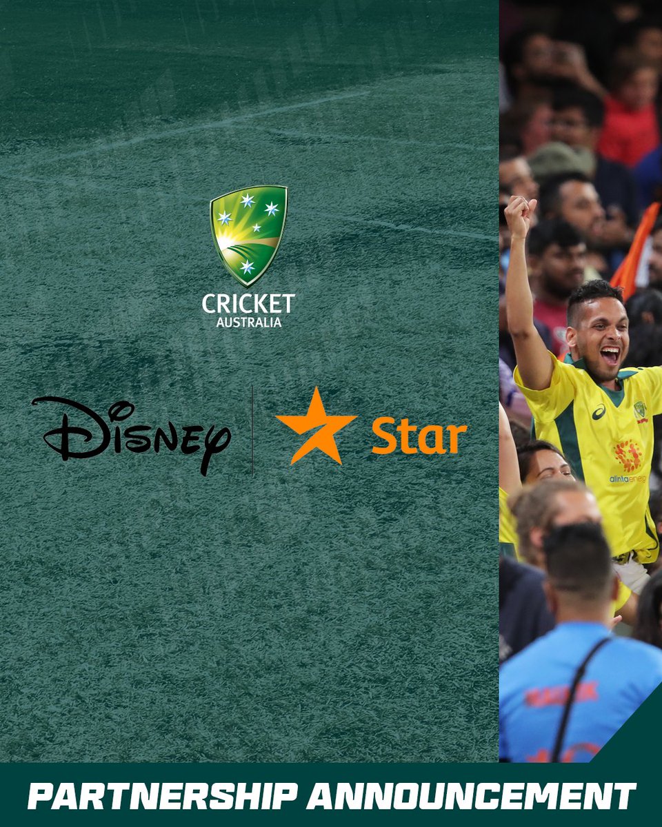 We are delighted to announce a new association with Disney Star to broadcast Australian cricket throughout India and other territories across Asia!