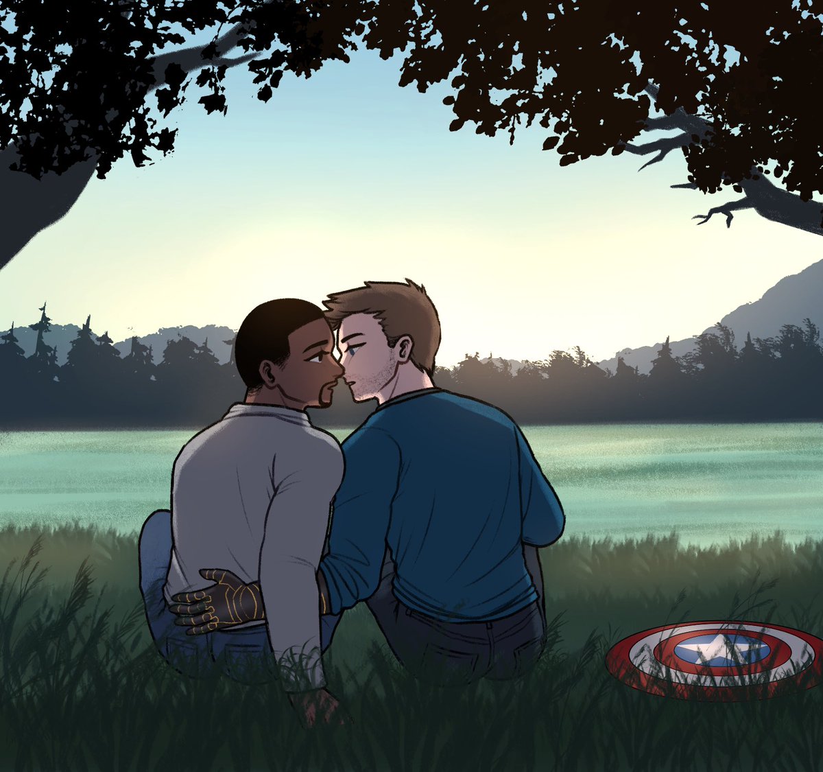 bunetties's tweet image. day 7: free choice (canon divergence again) – sambucky having an on-off relationship in tfatws for @sambuckyauweek ❤️‍🩹❤️ #sambucky #buckysam #winterfalcon
