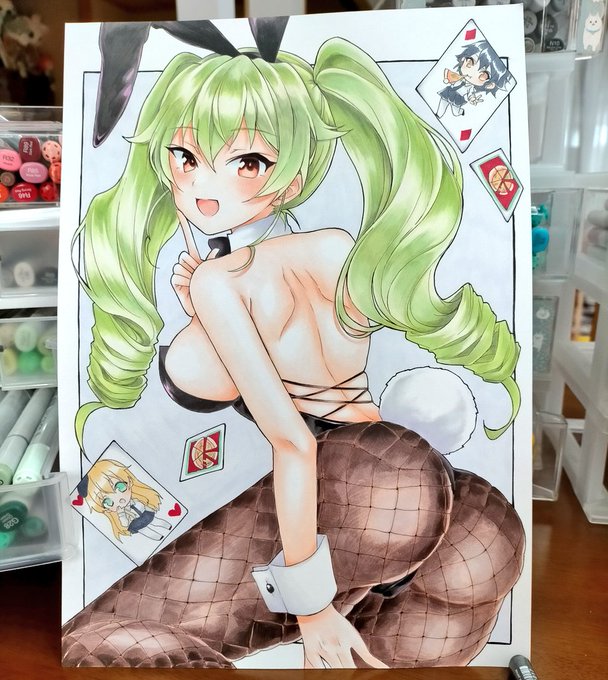 アンチョビ・バニーガール🐰
#garupan  
#コピックイラスト 