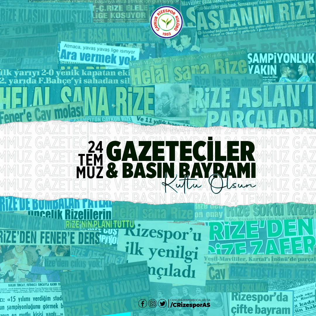 İlkeli, doğru ve tarafsız yayıncılık anlayışıyla kamuoyunun doğru haber alma hakkını sağlayan tüm basın emekçilerinin 24 Temmuz Gazeteciler ve Basın Bayramı’nı kutluyoruz.