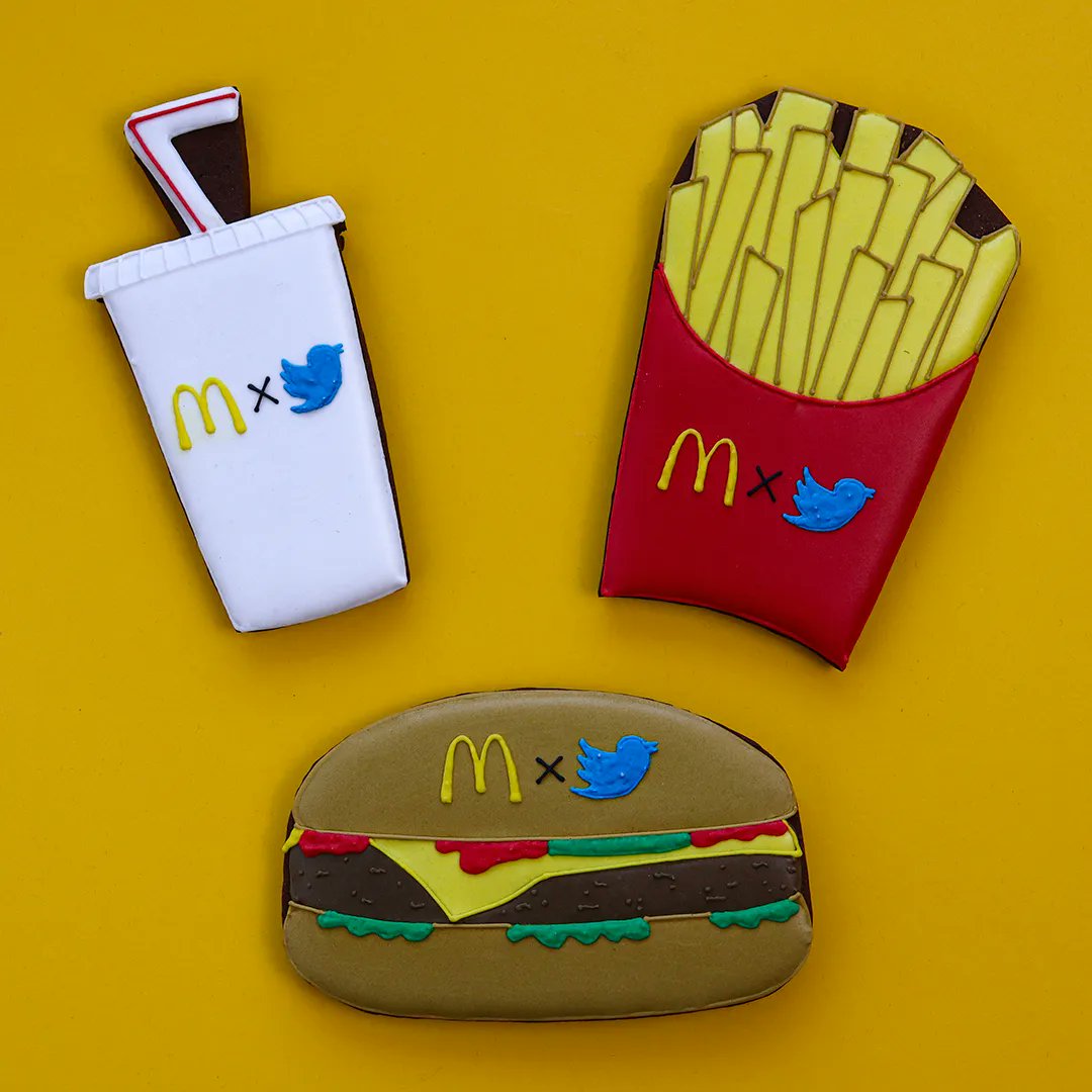 BiscuiteersLtd's tweet photo. Feeling peckish? ππ Our #BiscuitsForBusiness team transformed some of our favourite @McDonaldsUK treats into biscuits for a recent event run by @Twitter What's your go-to McDonalds order? π https://t.co/Qg8yIuDYlD