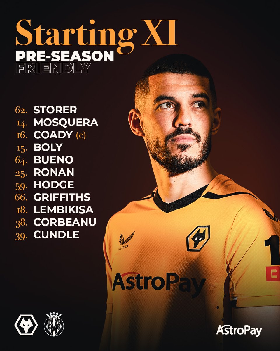 Wolves's tweet photo. Ready for our final 🇪🇸 game. 

Our XI to face @CanteraGrogueta. 

🐺📋 https://t.co/vJvDo0Klho