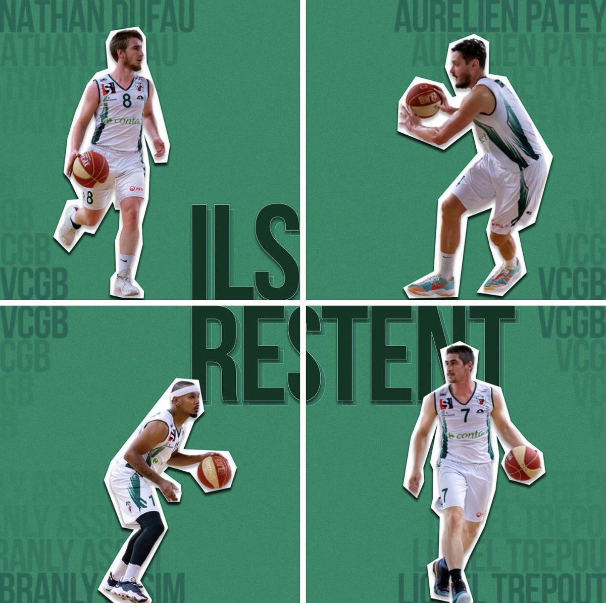 𝘼𝙪𝙧𝙚𝙡𝙞𝙚𝙣, 𝙉𝙖𝙩𝙝𝙖𝙣, 𝘽𝙧𝙖𝙣𝙡𝙮 𝙚𝙩 𝙇𝙞𝙤𝙣𝙚𝙡

sont les 4 Verts et Blancs qui fouleront à nouveau le parquet des arènes de Valence 🏀

Merci à eux pour leur confiance 🤩

STAY TUNED pour la suite de la présentation de l’effectif 2022-2023 !

#TousVerts 💚