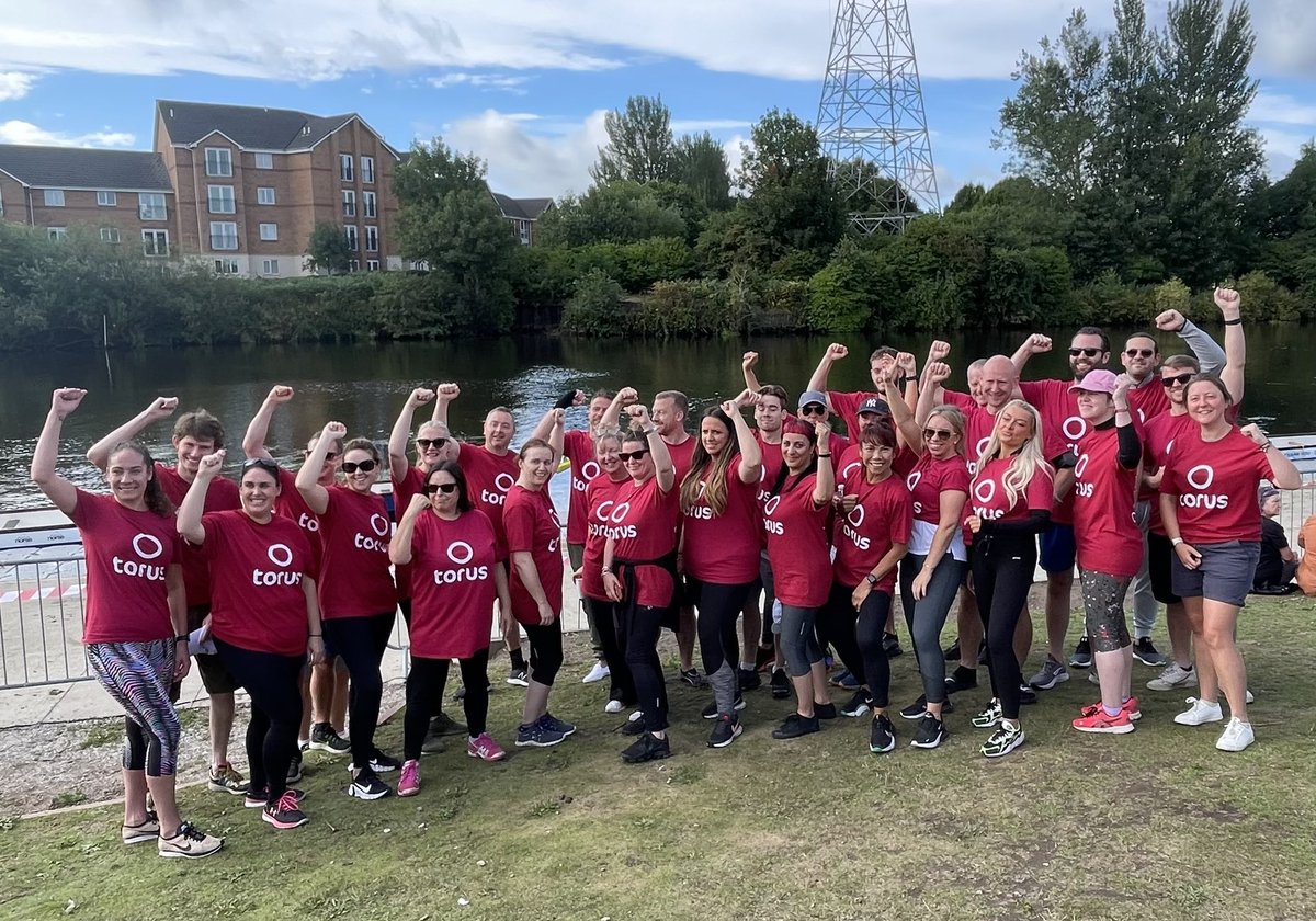 Good luck to #TeamTorus colleagues fundraising for <a href="/StRoccos/">St Rocco's Hospice</a> at the #dragonboatracing event in Warrington. Paddles up! ⛴#stroccoshospice