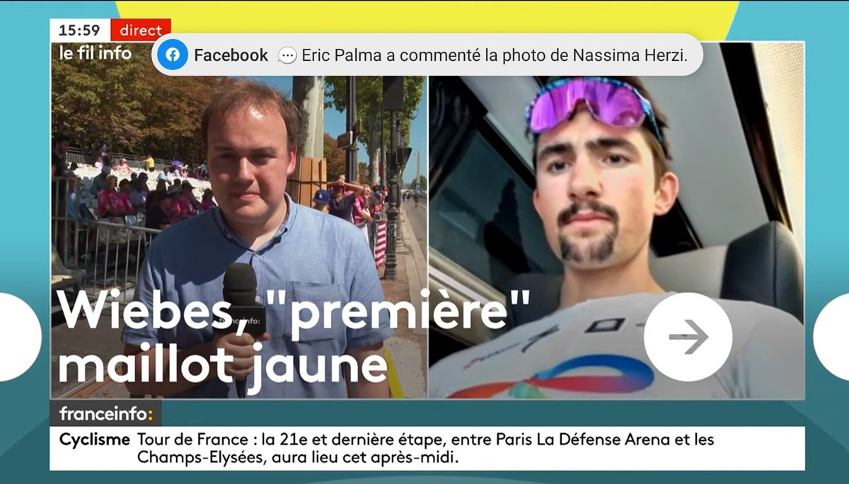 <a href="/clgiroud/">Claire Giroud</a> aux commandes du fil info 16h/21h sur #franceinfo avec <a href="/juliengal/">Julien Gal</a> notre envoyé spécial pour le Tour de France aux Champs-Elysées !