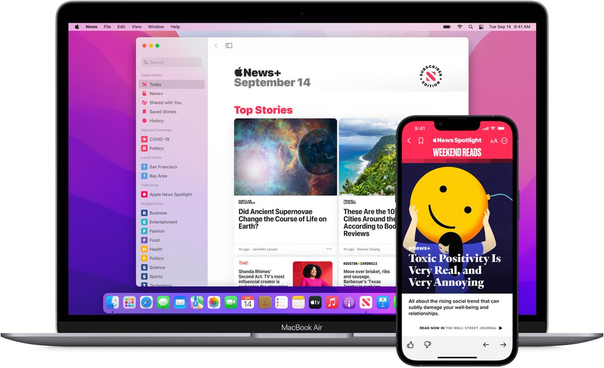 Sunday is the prefect day to catch up on what you missed last week. #Apple News+ has you covered. From cover to cover.

Catch up here: apple.co/3yJKpMI