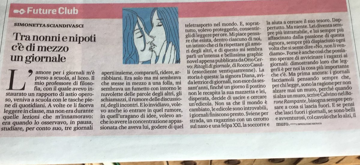 ilMorabito's tweet photo. c/c @Sciandi, ragazza cara che or vive a TO, ma è cresciuta a Ferrandina.
Essendo di pubblica utilità posto integralmente il tuo #FutureClub di oggi su #Specchio @LaStampa
W le #edicole, i giornali di carta e il rito che m'è molto caro:lo sfoglio mattutino(all'edicola).
Baci
https://t.co/6VXSbAj4p4