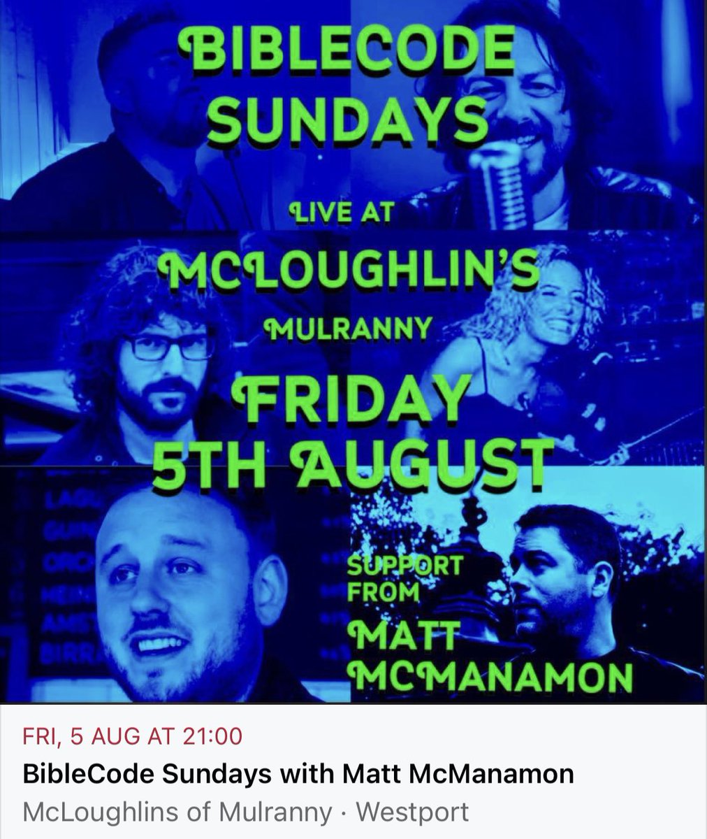 MattMcmanamon's tweet photo. @biblecodesunday & myself on the same bill together in Mulranny Co Mayo #godspocket 💚❤️
What could possibly go wrong? 😉
Get Involved! #itsfree 🇮🇪
#bcscanseriouslydamageyourhealth
#pleasescallyfolkresponsibly https://t.co/QBisHgTDtC