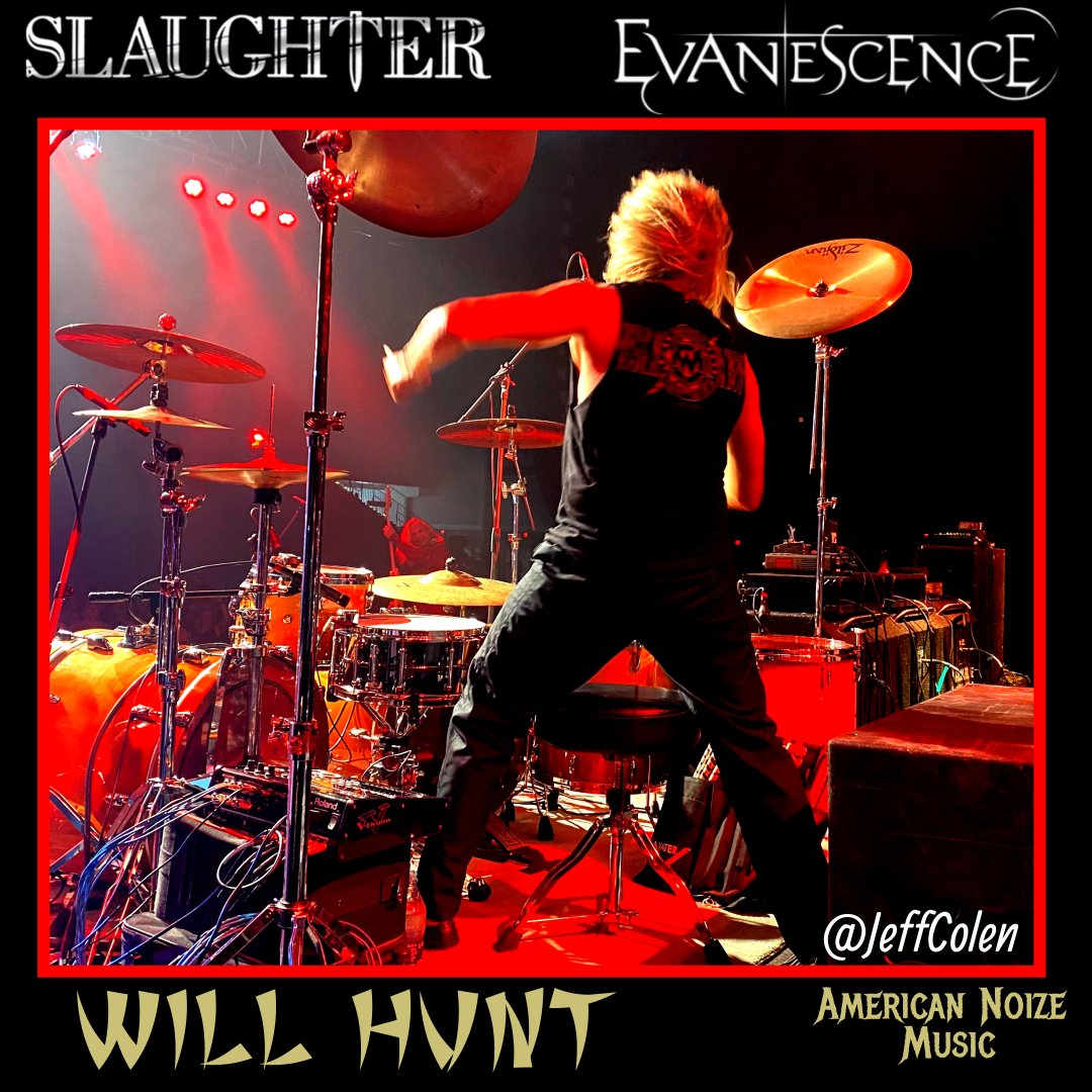 KiddMe5's tweet photo. #SlaughterLive Thank you @jeffcolenphoto for this "alternate view" of #Slaughter #TourDrummer @WillFnHunt of @evanescence on drums last night at the #BuffaloCountyFair. Not a bad view of the show you have there! lol https://t.co/OPM4xZCsPx