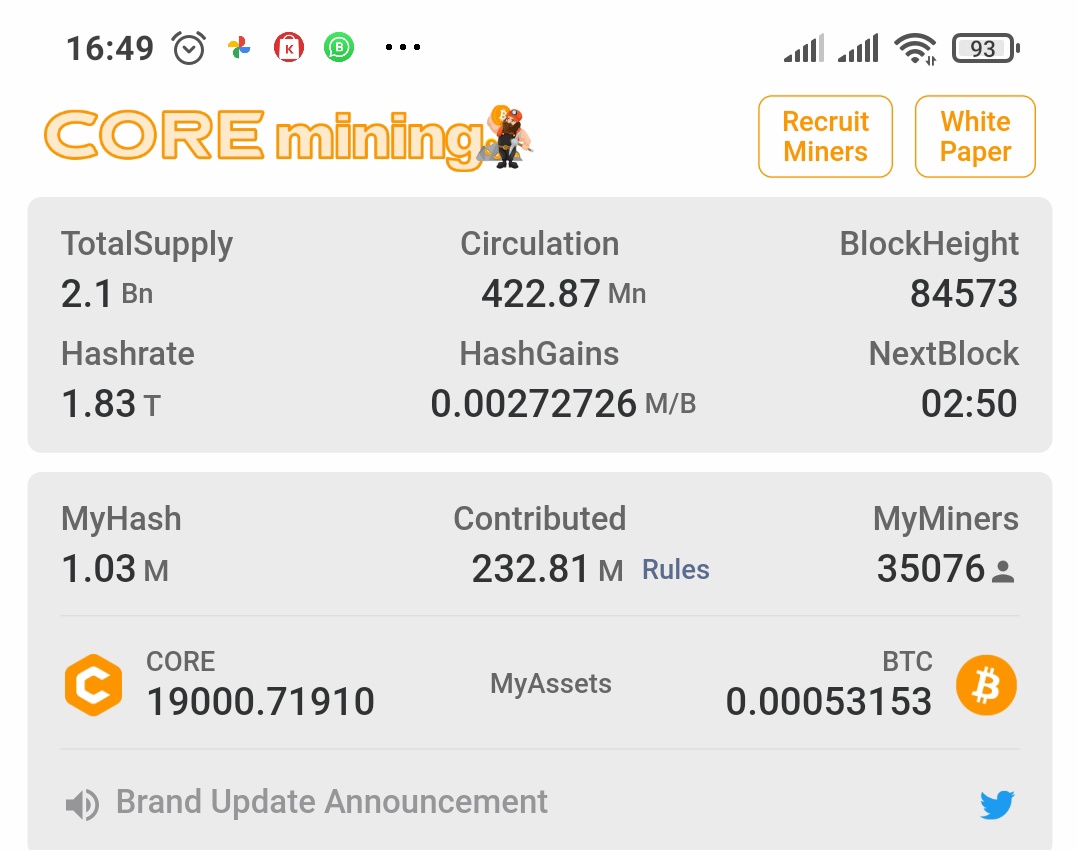Hustler_Diaries's tweet photo. We've Finally hit 19,000 CORE on main Account!!🎉🎉 20k in 11 days💯🙏 #core #btcs #CoreDAO #hustlerdiaries #coremining #btcsmining #coremainnet #btcsmainnet @Hustler_Diaries @Coredao_Org https://t.co/8mGr0bbuP2