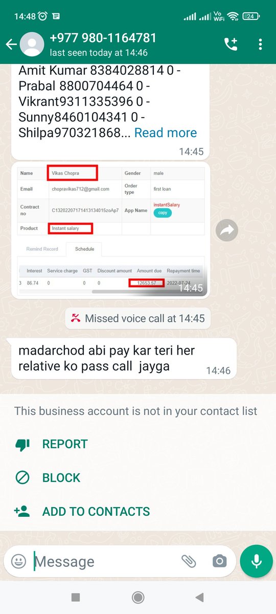 <a href="/Cyberdost/">CyberDost I4C</a> fake n threating msg from instant salary gali de rha hy from nepal +9779801164781