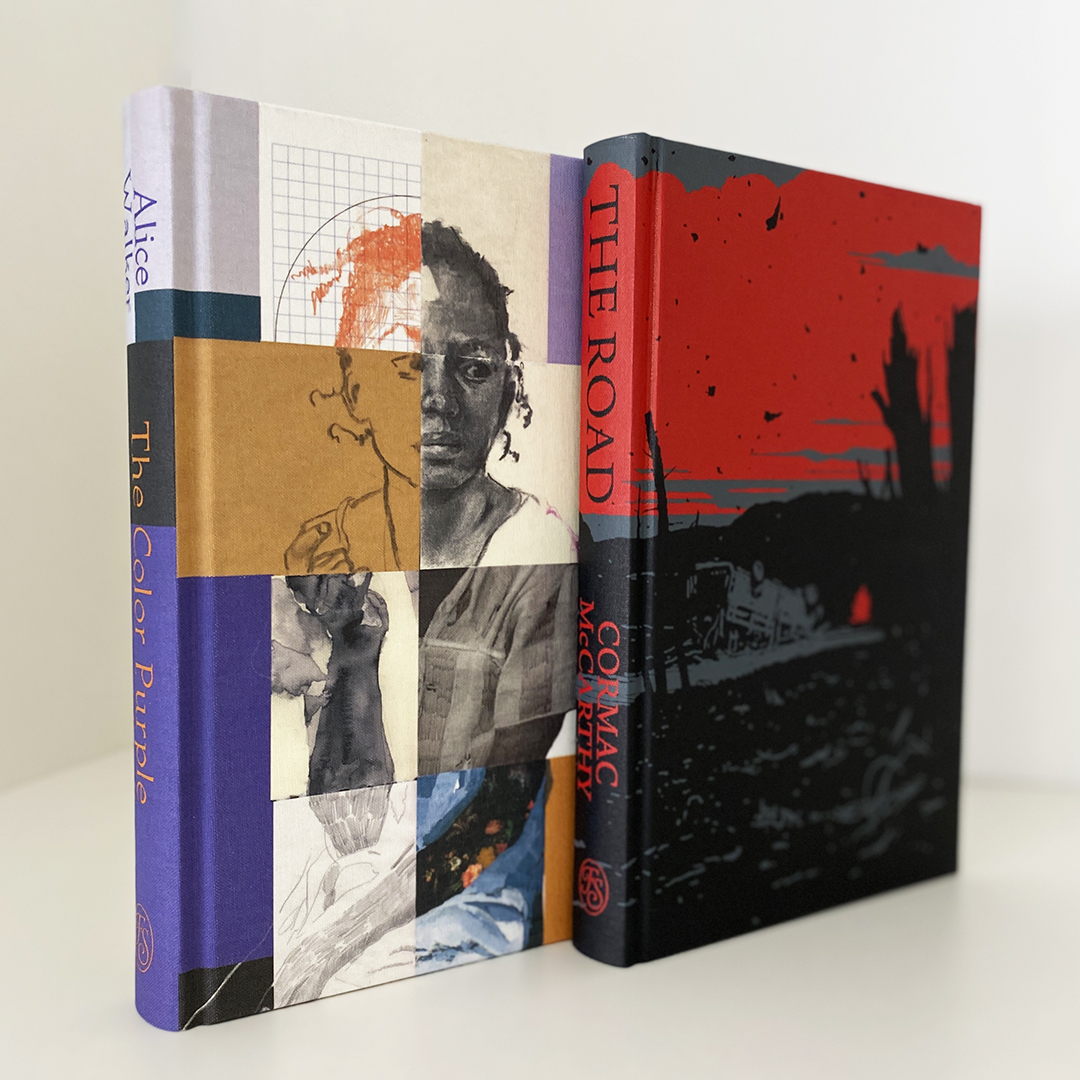 foliosociety's tweet photo. 🎨 GIVEAWAY 🎨 This competition closes at midnight (BST) tonight! To celebrate Lela Harris and Gérard DuBois's incredible achievements in the @V_and_A awards, we are giving you a chance to win The Color Purple signed by Lela, and The Road signed by Gérard! TO ENTER: RT this post. https://t.co/b9f2pt5eZM