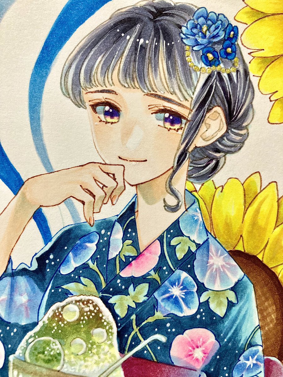 「アップver.  #イラスト #illustration #コピック」|杏@7/12 OC立ち絵🐈‍⬛のイラスト