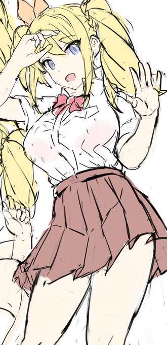 本日更新予定のFANBOX限定絵のラフから1カット。久々に1画面内に複数カット複合形式となります。 