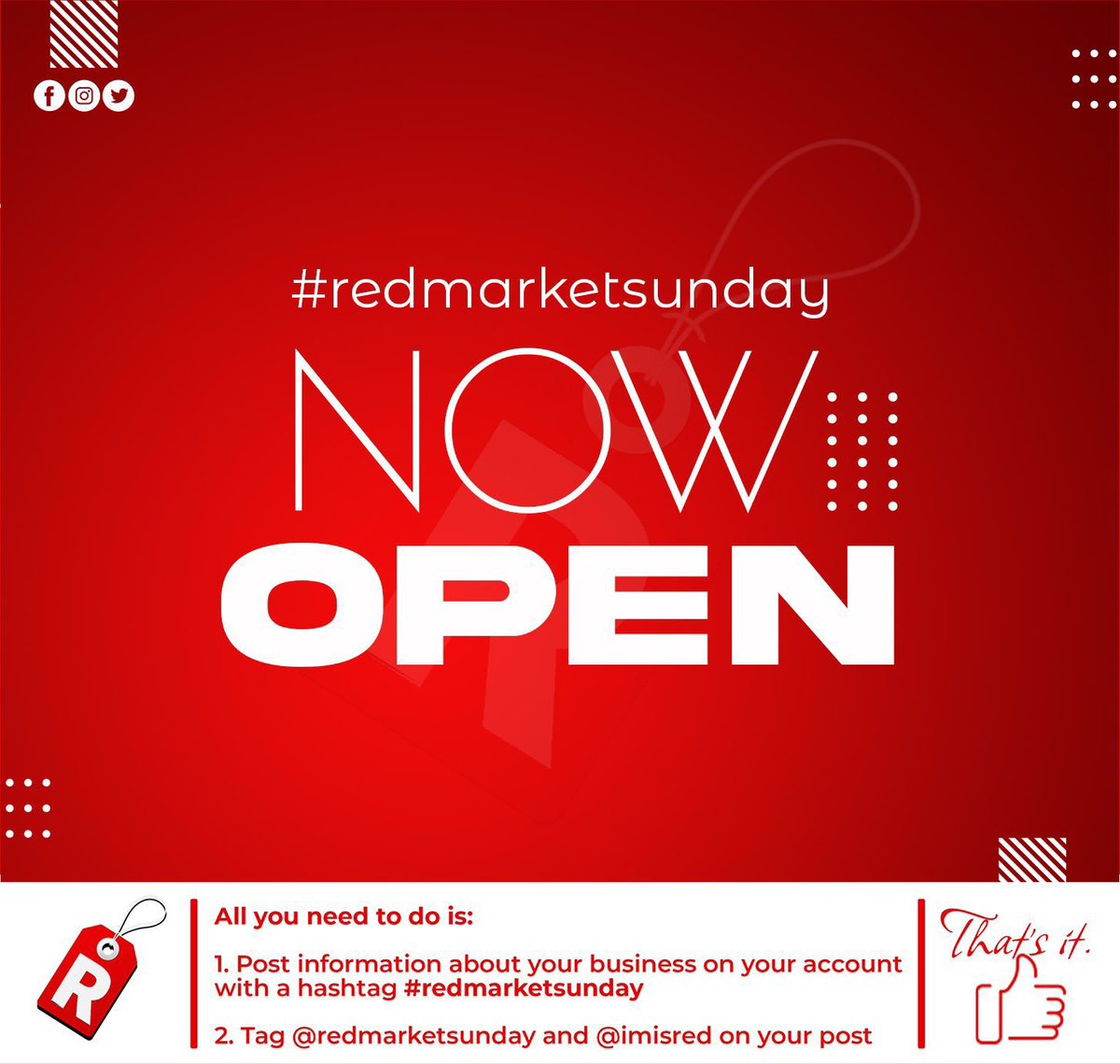 #redmarketsunday is now open.. Happy trading ‼️