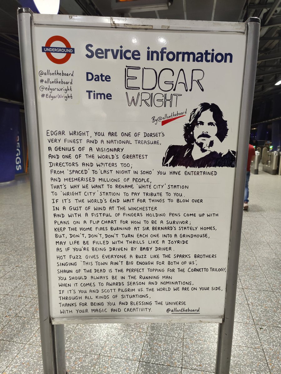 Jamesfgd's tweet photo. Saw this the other night at North Greenwich about @edgarwright . Definitely stopped for a read https://t.co/efO5XJT363