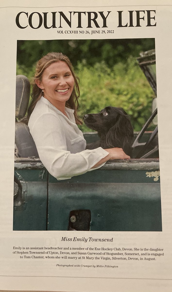 ChanterTom's tweet image. My future wife! Thank you ⁦@Countrylifemag⁩   A very lucky lad indeed