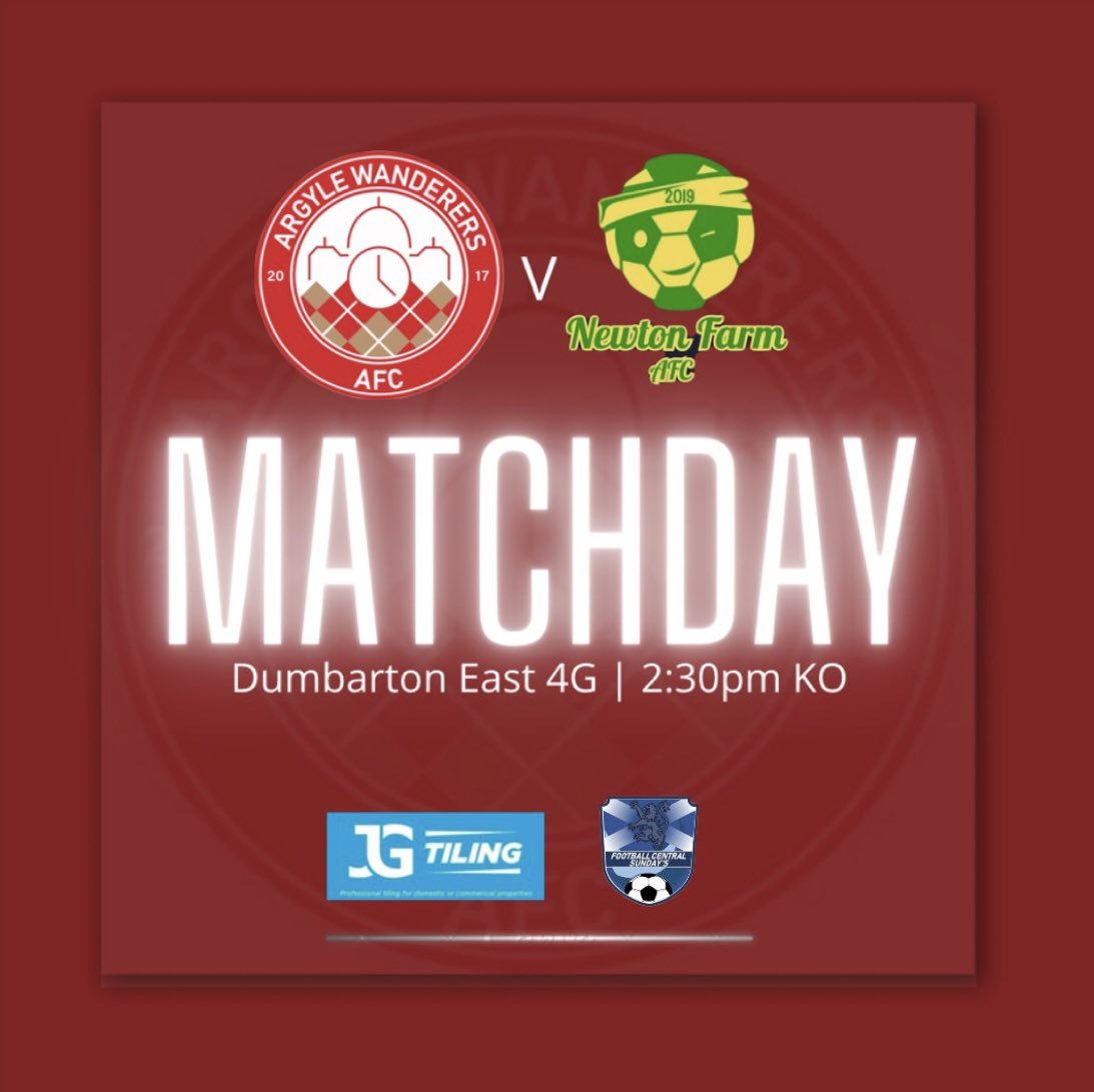 It’s Matchday👊🏻
🆚Newton Farm AFC
🏟Dumbarton East 4G
⏰2.30 KO