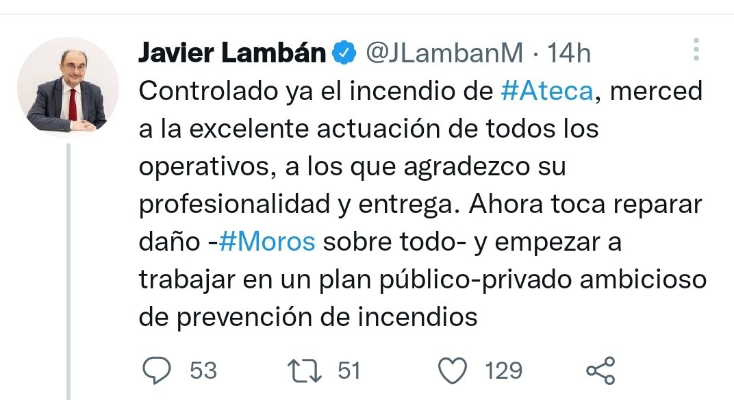 ¿Cuál es la solución de Lamban tras el #IFAteca?: privatizar la gestión forestal. ¡Ojo! Un incendio provocado por una empresa dedicada a reforestar. Si no fuese cierto parecería una broma pesada. Si lo hiciese la derecha, el PSOE sería el primero en criticarlo. ¡Es vergonzoso!