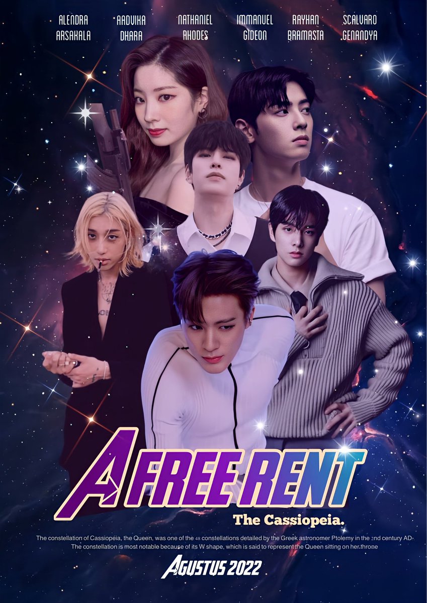 obral_'s tweet image. RT ARE APPRECIATED.

𝗧𝗵𝗲 𝗖𝗮𝘀𝘀𝗶𝗼𝗽𝗲𝗶𝗮 Free Rent Event.

The event will be held on 18-21 August 2022.

Cassiopeia is a constellation in the northern sky named after the vain queen Cassiopeia, mother of Andromeda in Greek mythology who boasted about her unrivaled beauty.