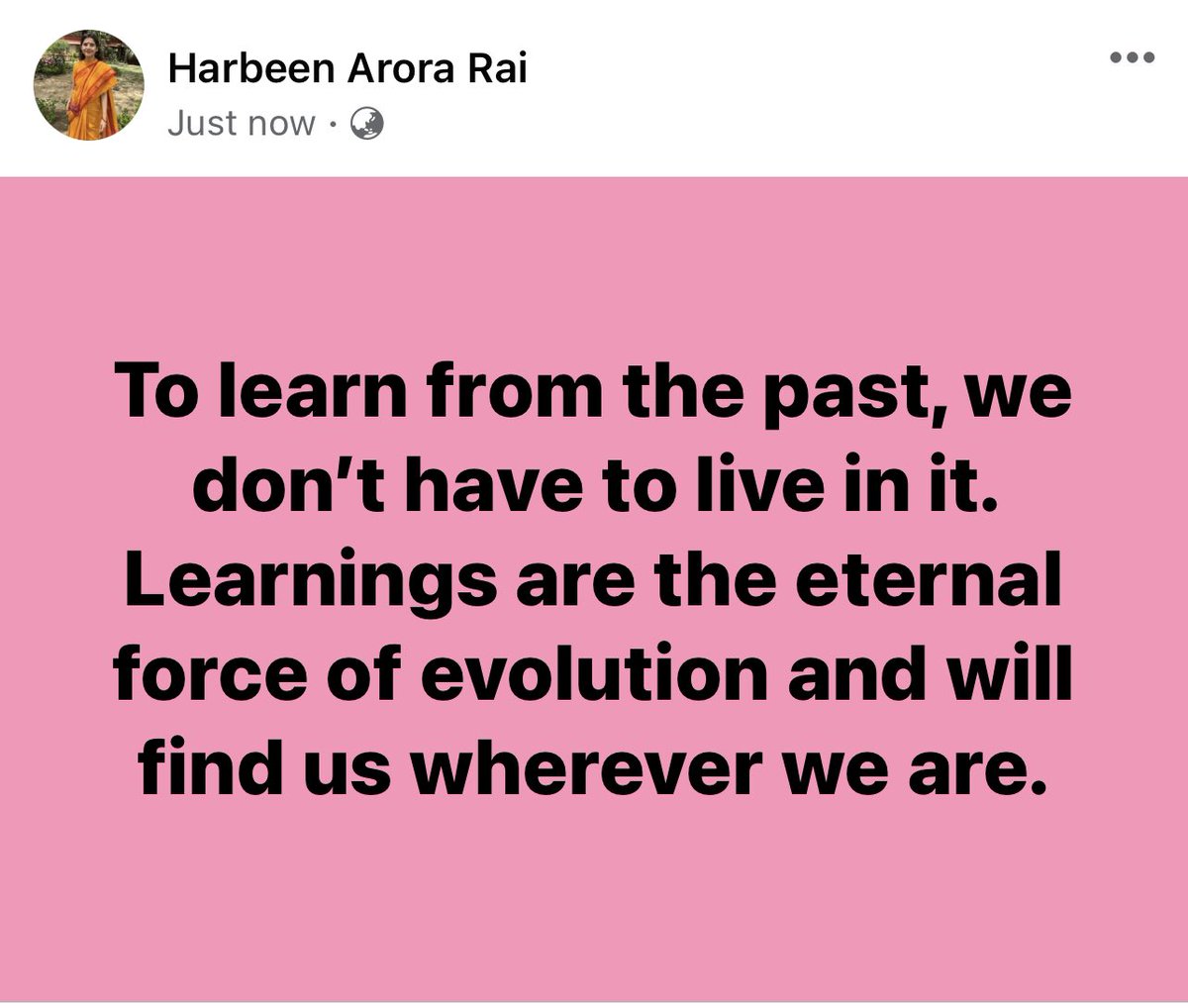 creativeliving's tweet photo. To learn from the past, we don’t have to live in it. Learnings are the eternal force of evolution and will find us wherever we are. https://t.co/yGsYnAmuKG