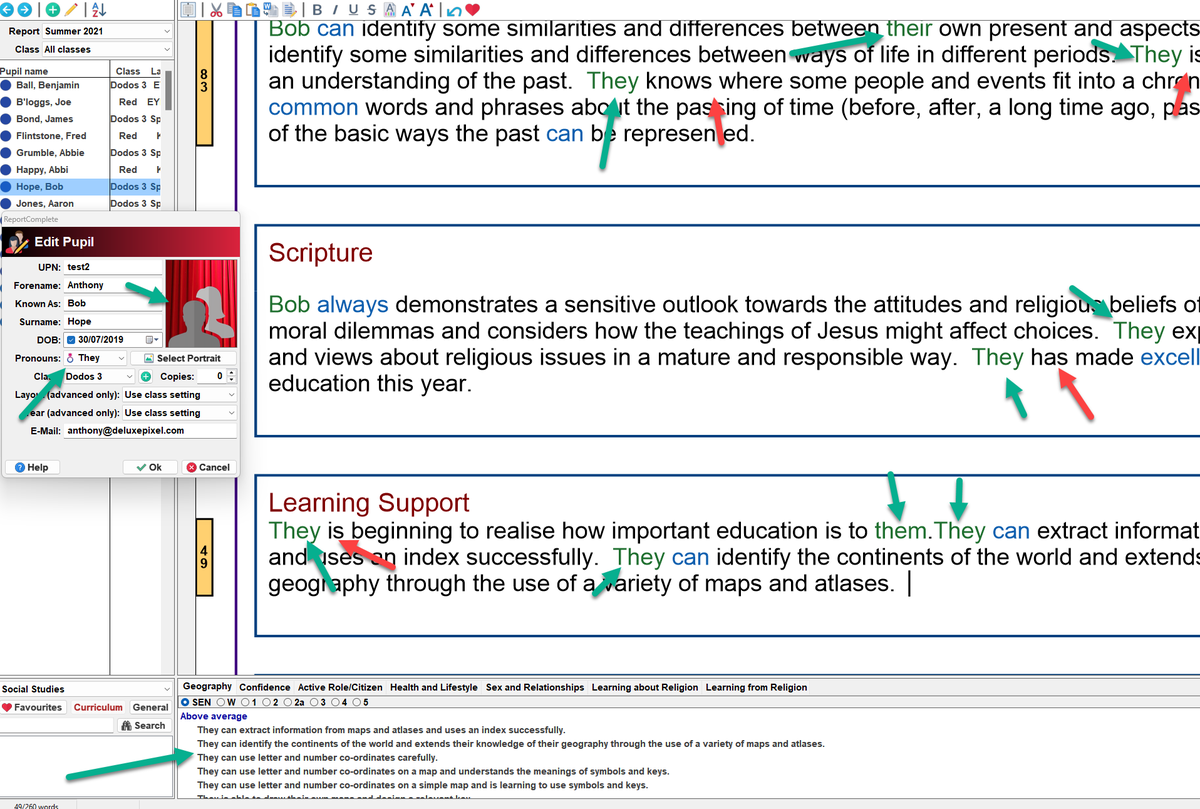 ReportComplete's tweet image. For 2022/23 we plan to introduce non-binary compatibility.   Already most of the program works, however some statements and copied text may have to be edited by the teacher.

#school #teacher #reports #nonbinary