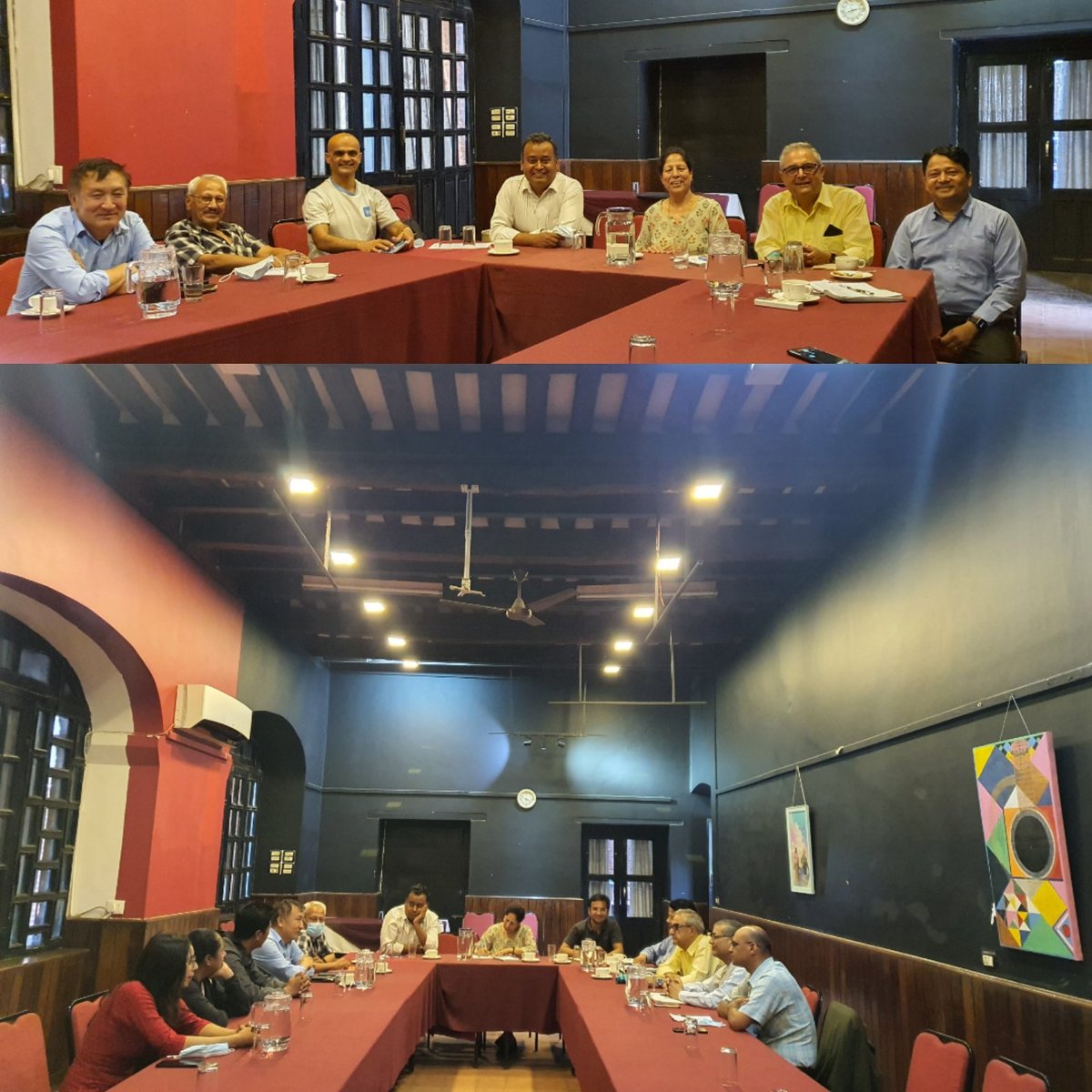 dipak_gyawali's tweet photo. Ropeway enthusiasts from organizations as diverse as Sajha NACEUN Ropeways Nepal NWCF NAST Urja Khabar etc meet to organize 100th anniversary of the advent of this mountain-, climate-, environment-, energy economy-friendly technology to Nepal, brought by Chandra Sumshere in 1922 https://t.co/fSimJV1jge