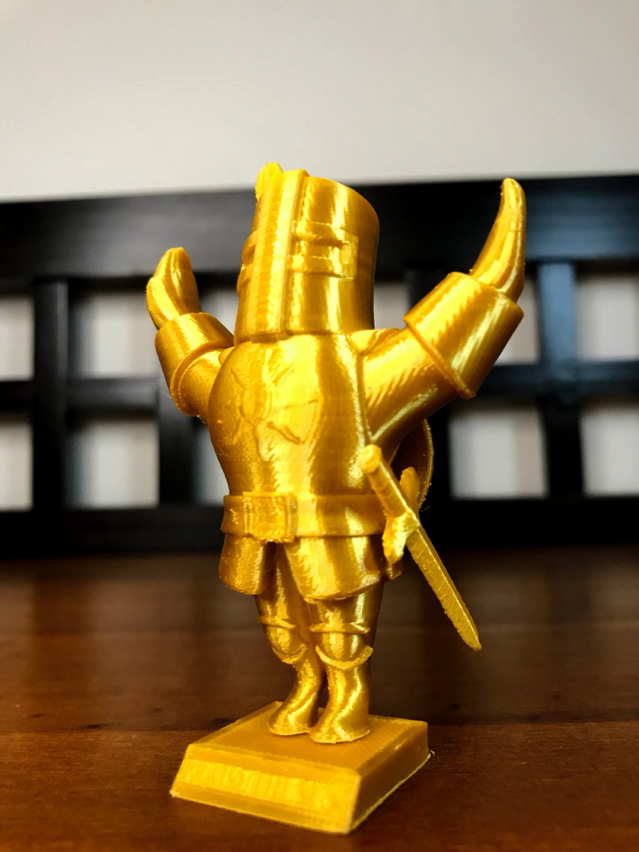 BassettDesigns's tweet photo. Praise the Sun!

Chibi Solaire of Astora makes his appearance; surprise at the end!

Material: Polymaker gold PLA
Nozzle: 0.4mm
Layer: 0.12mm
Weight: 19g
Time: 4H20M

Designer: aijoART
Model: https://t.co/u2BvhcOIAu

#3dprinter #darksouls #youdied #soulsbourne #bloodbourne https://t.co/tifAsmrKmn