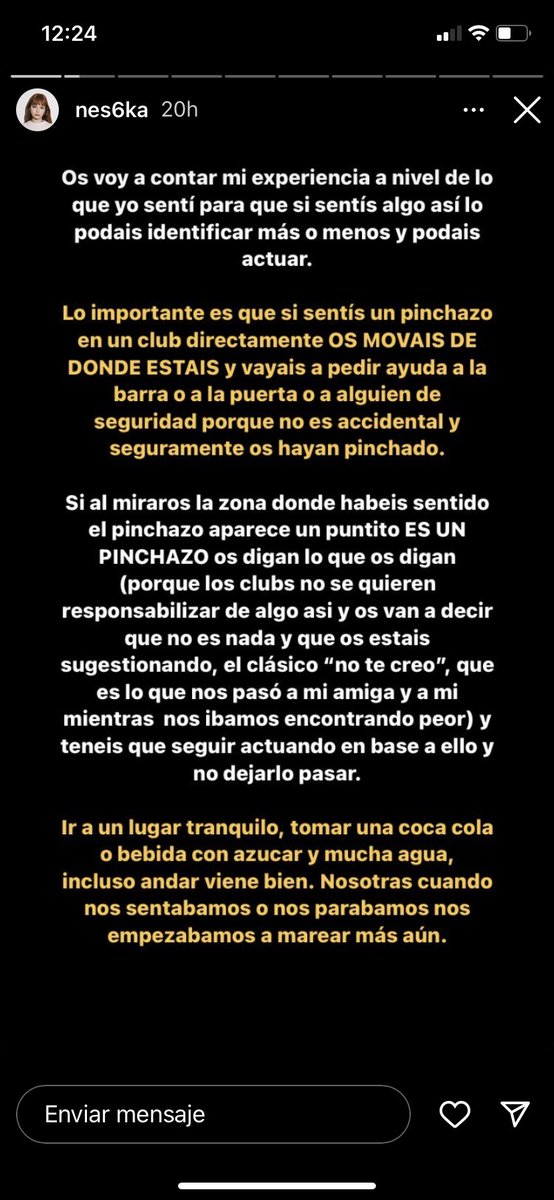 CocolaCoquette's tweet photo. Neska, una joven con usuario @ ne6ka en IG, ha publicado esto en sus stories.

💉

A una amiga y a ella les pincharon en un bar/discoteca/pub (en Les Enfants, carrer de Guardia, comenta). https://t.co/UvZAWsxdgw