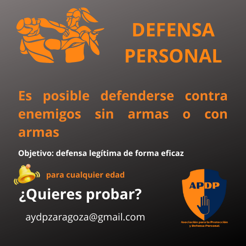 _A_P_D_P's tweet photo. 𝗔𝗽𝗿𝗲𝗻𝗱𝗲 𝗗𝗘𝗙𝗘𝗡𝗦𝗔 𝗣𝗘𝗥𝗦𝗢𝗡𝗔𝗟. Se están produciendo robos con violencia en Zaragoza. ¿quieres aprender a defenderte de una agresión? infórmate de nuestras máster class y cursos mensuales: ➡️ aydpzaragoza@gmail.com

#DefensaPersonal #autoproteccion #APDP https://t.co/qXxJxjpyMM