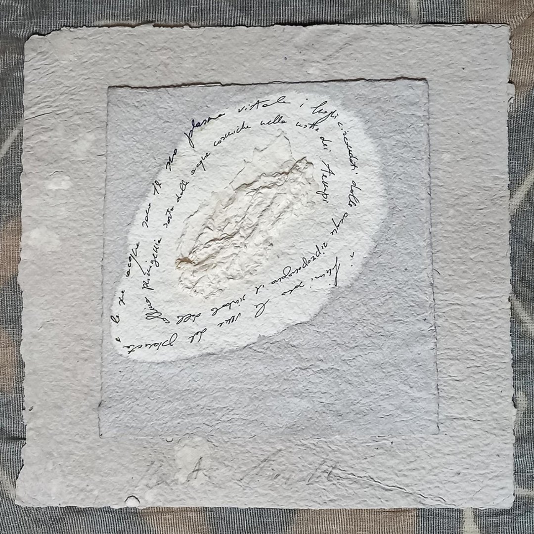 nextonest's tweet photo. This summer I'm back to physical art! 
Theese are  " the earth's tale,n5/8", bas-relief with marks of paper pulp and writing.. 50x50cm.

#ContemporaryArt#PaperArt#Papermaking#InteriorDesign#Art#NFTArt# https://t.co/VSTzdMBlpN