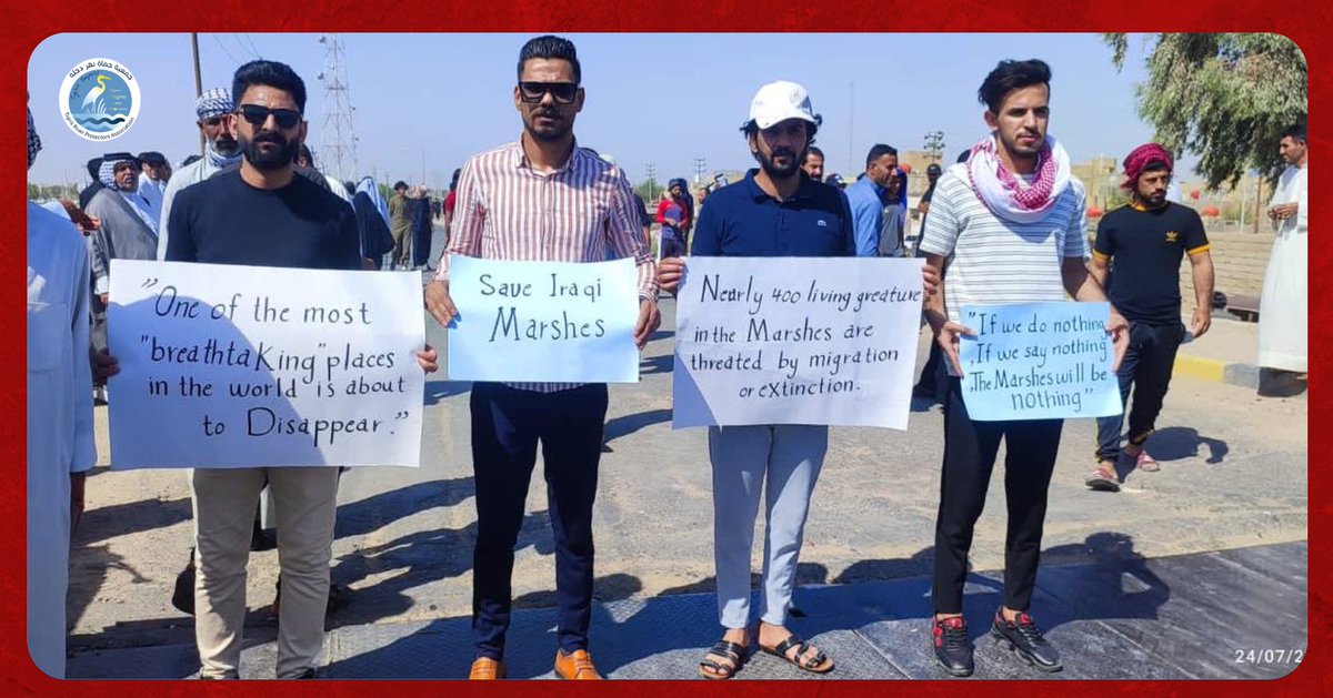 humatdijlah's tweet image. #WaterCrisis | Protests in #Iraq’s Missan broke, today, due to the drought crisis that effected the majority of locals. 

We joined in solidarity, raising the voices of voiceless victims as they are dying due to drought!!

#HumatDijlah