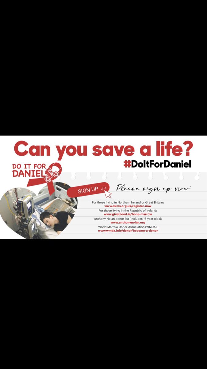 belfastphysio's tweet image. Folks just a post about this young lad Daniel Greer. Daniel is 14 and was a very healthy and happy schoolboy only a few weeks ago. 

Sadly he is very ill in hospital with leukaemia and desperately needs a donor for a bone marrow transplant. 

Please register to help