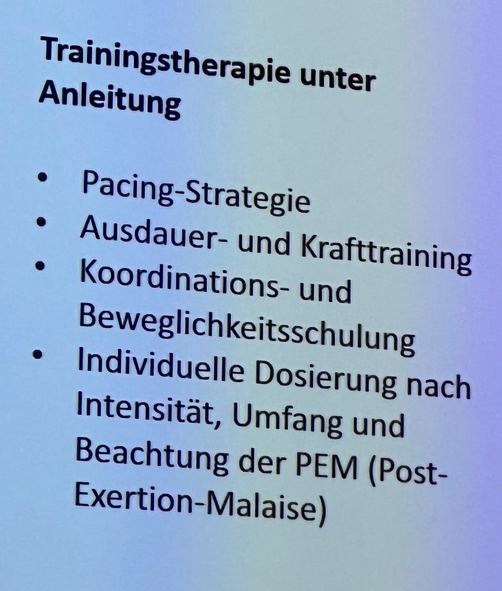 #Reha-Konzepte für #LongCovid #MECFS reagieren nur vordergründig auf die Bedeutung von #PEM+#Pacing:
Pacing wird als weiteres Tool in "Trainingstherapien" eingereiht.
PEM "beachten" wird mit  "individueller Dosierung"  gelöst. Über allem steht:"Training"!#PEMistnichtverhandelbar