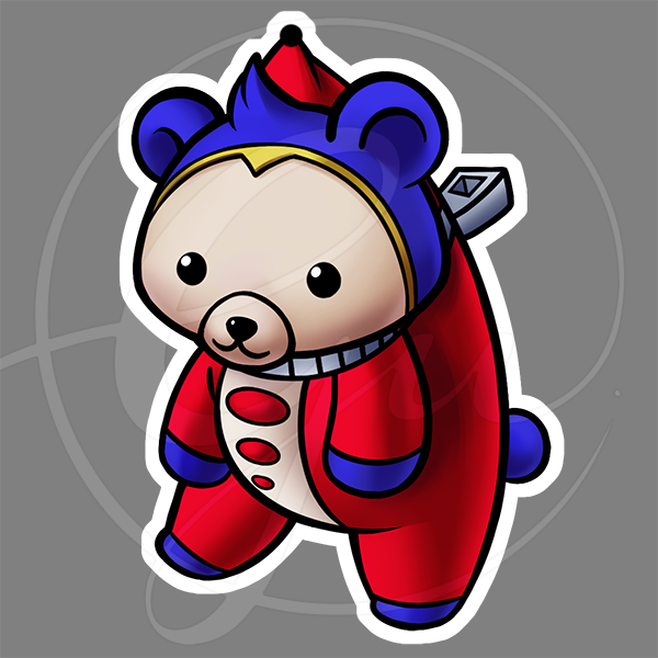 guzhenn's tweet photo. Attempting to make this clown-bear cute. 

Feat. actual teddy bear Teddie and daruma Teddie.

#Teddie #Persona4 #Persona https://t.co/MbM2nIgXiR