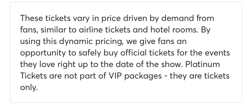 This bullshit should 100% be banned. “Opportunity to buy safely” = “we want the money in our pockets, not a tout’s, but don’t give a shit about fair pricing for fans” <a href="/TicketmasterUK/">ticketmasteruk</a> #springsteentour2023 #dynamicpricing