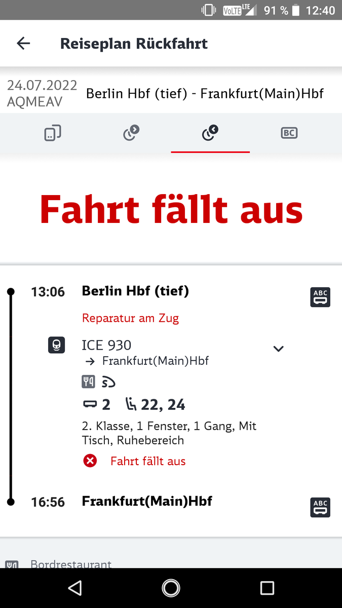 rosazehen's tweet photo. Liebe @DB_Bahn - ist das euer Ernst? Das hatte ich bereits vor 4 Wochen und dann Ersatzzug Entfall wegen #Böschungsbrand. War 4 h später in Frankfurt als geplant. Es geht mir nicht um Geld oder Erstattung, ich möchte meine Zeit zuverlässig planen! #keinbahnfanmehr #wasdalos? https://t.co/8vwS2bLHpN